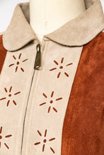 Load image into Gallery viewer, 1970s Cape Brown Suede Coat Leather Patchwork Suede