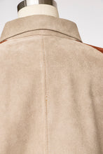 Load image into Gallery viewer, 1970s Cape Brown Suede Coat Leather Patchwork Suede