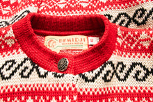 Load image into Gallery viewer, 1960s Norwegian Sweater Wool Knit Cardigan M