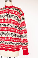 Load image into Gallery viewer, 1960s Norwegian Sweater Wool Knit Cardigan M