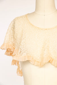 1920s Collar Silk Lace Chiffon Caplet