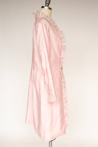 1960s Dress Pink Chiffon Pleated Sleeve L
