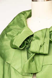 1950s Swing Coat Silk Green Taffeta Cocktail Jacket
