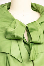 Load image into Gallery viewer, 1950s Swing Coat Silk Green Taffeta Cocktail Jacket