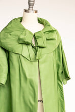 Load image into Gallery viewer, 1950s Swing Coat Silk Green Taffeta Cocktail Jacket