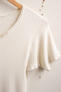 1950s T-Shirt Ribbed Thin Distressed Tee S