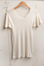 Load image into Gallery viewer, 1950s T-Shirt Ribbed Thin Distressed Tee S
