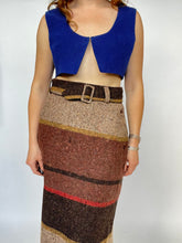 Load image into Gallery viewer, 1970s Cropped Vest Top Blue Corduroy S