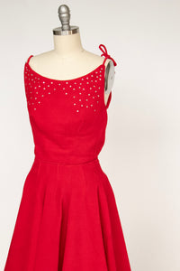 1950s Dress Velvet Full Circle Skirt Emma Domb XXS