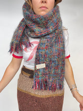 Load image into Gallery viewer, 1970s Irish Wool Oversized Woven Knit Fringe Shawl Wrap Scarf