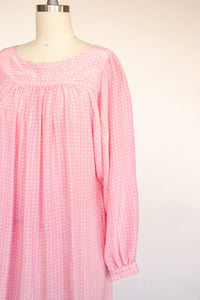 1980s Silk Dress Printed Pink Sheath OSFM