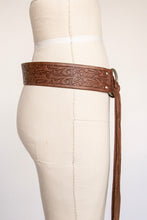 Load image into Gallery viewer, 1990s Ralph Lauren Belt Leather Tie Waist Cinch Western Tooled