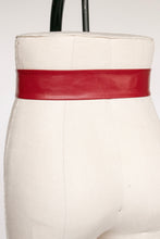 Load image into Gallery viewer, 1960s Belt Leather Waist Cinch Adjustable Red S/M