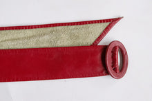 Load image into Gallery viewer, 1960s Belt Leather Waist Cinch Adjustable Red S/M