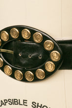Load image into Gallery viewer, 1950s Belt Leather Waist Cinch Coin Studded M / S