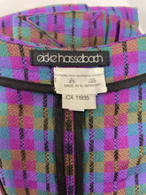 Load image into Gallery viewer, 1980s Wool Shirt Jacket Plaid Purple Long Line L/ M