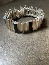 Load image into Gallery viewer, Vintage Taxco Bracelet Modernist Sterling Silver Onyx