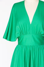 Load image into Gallery viewer, 1970s Wrap Dress Kelly Green Knit S