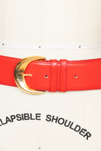 Load image into Gallery viewer, 1980s Belt Red Coral Leather Cinch Waist M