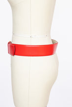 Load image into Gallery viewer, 1980s Belt Red Coral Leather Cinch Waist M