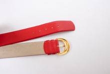 Load image into Gallery viewer, 1980s Belt Red Coral Leather Cinch Waist M