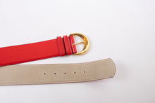 Load image into Gallery viewer, 1980s Belt Red Coral Leather Cinch Waist M