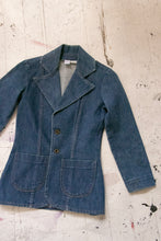 Load image into Gallery viewer, 1970s Blazer Western Jacker Wrangler Cotton Denim S/XS P