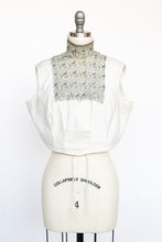 Load image into Gallery viewer, Edwardian Camisole Cotton Lace 1910s Corset Cover Cropped Blouse L / XL