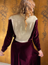 Load image into Gallery viewer, 1930s Dress Silk Velvet Metallic Gold Gown Deco Volup XL