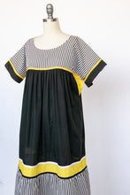 Load image into Gallery viewer, 1980s Tent Dress Cotton Stripe Caftan M