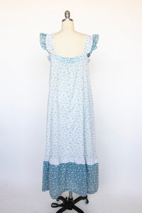 1970s Dress Floral Cotton Maxi Hawaiian M