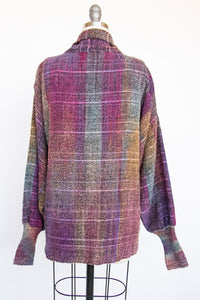 1980s Joan McGee Oversized Hand Woven Silk Cardigan Sweater