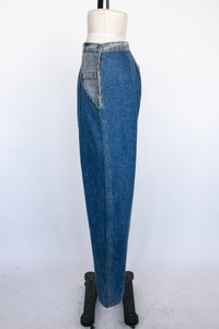 1980s Jeans Cotton Denim Two Tone Volup High Waist 36" x 35"