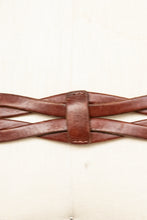 Load image into Gallery viewer, 1970s Belt Brown Leather Braided Boho Hippie M/L