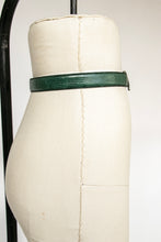 Load image into Gallery viewer, 1980s Waist Cinch Belt Green Leather Paisley Buckle M