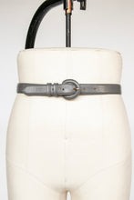 Load image into Gallery viewer, 1980s Waist Cinch Belt Grey Leather S/M