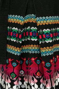 1970s Wrap Skirt Woven Cotton Guatemalan M