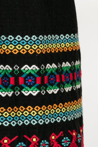 1970s Wrap Skirt Woven Cotton Guatemalan M