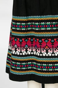 1970s Wrap Skirt Woven Cotton Guatemalan M