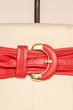 Load image into Gallery viewer, 1980s Belt Red Leather Wide Cinch Waist S/M