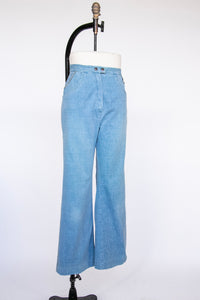 1970s Jeans Bell Bottoms Cotton Denim 27" x 30"