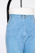 Load image into Gallery viewer, 1970s Jeans Bell Bottoms Cotton Denim 27&quot; x 30&quot;