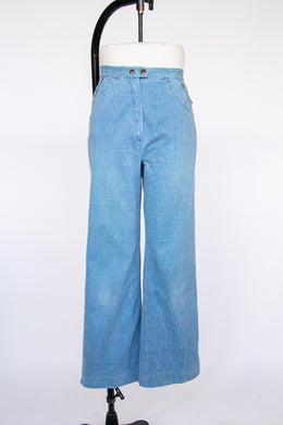 1970s Jeans Bell Bottoms Cotton Denim 27