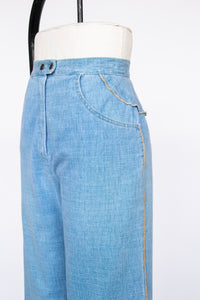 1970s Jeans Bell Bottoms Cotton Denim 27" x 30"