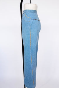 1970s Jeans Bell Bottoms Cotton Denim 27" x 30"