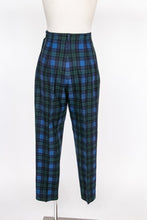 Load image into Gallery viewer, 1960s Pants Wool Plaid High Waisted Cigarette Leg White Stag XS