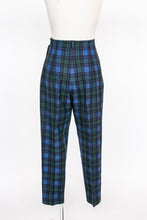 Load image into Gallery viewer, 1960s Pants Wool Plaid High Waisted Cigarette Leg White Stag XS