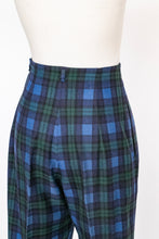 Load image into Gallery viewer, 1960s Pants Wool Plaid High Waisted Cigarette Leg White Stag XS