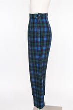 Load image into Gallery viewer, 1960s Pants Wool Plaid High Waisted Cigarette Leg White Stag XS