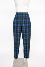 Load image into Gallery viewer, 1960s Pants Wool Plaid High Waisted Cigarette Leg White Stag XS